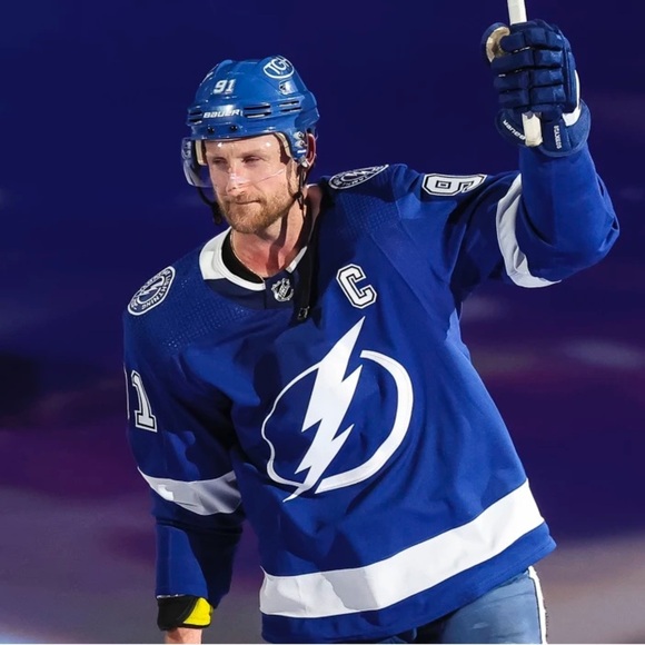 ADIDAS Steven Stamkos Long Sleeve Tampa Bay NHL Lighting Bolt Jersey Sz S - Picture 7 of 7